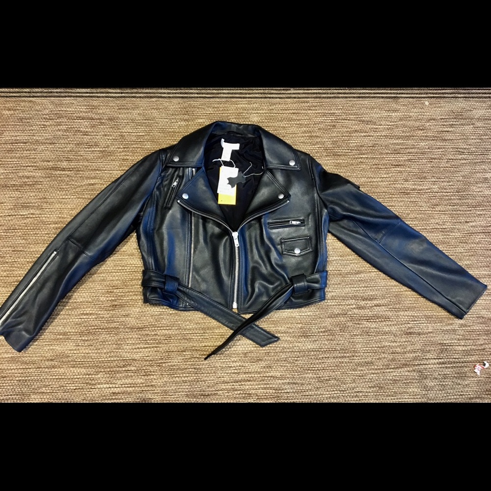 Leather biker jacket - Picture 4 of 7
